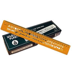 KOD:37 HARF ŞABLONLU CETVEL 30cm.