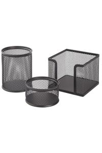 KRAF 3 LÜ MASA ÜSTÜ KALEMLİK SETİ PERFORE - SİYAH 470G