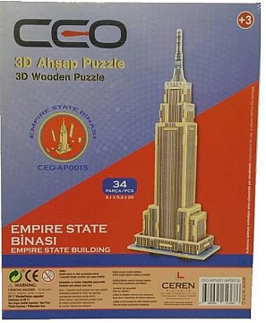 3D AHŞAP PUZZLE Empire State Binası