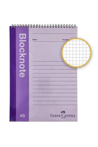 FABER CASTELL BLOKNOT 80 yp SPİRALLİ CANLI RENKLER A5 Kareli
