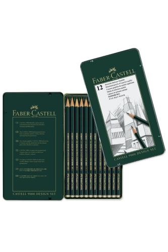 FABER CASTELL GRAPHİTE DERECELİ KURŞUN KALEM SETİ 12 Lİ METAL KUTULU