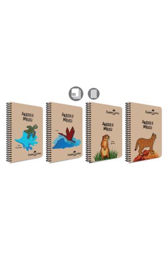 FABER-CASTELL PP KAPAK ANADOLU MİRASI SPİRALLİ DEFTER 80 yp Kareli