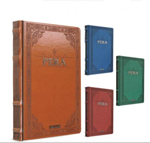 GIPTA PERA 13x21 120yp.DERİ KAPAK YALDIZLI DEFTER ÇİZGİSİZ