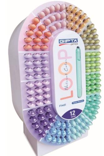 GIPTA FOSFORLU KALEM LOOP PASTEL 12 RENK 288 Lİ STAND F1461