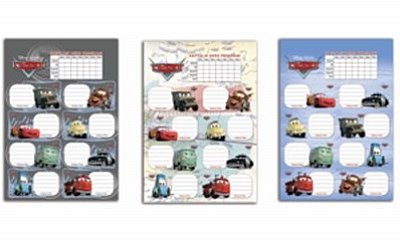 CARS DERS PROGRAMLI 3 lü ETİKET
