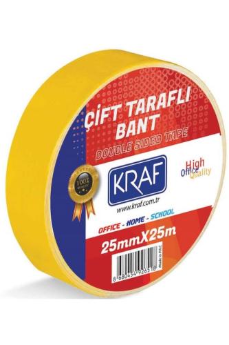 KRAF 25 mm x25 mt ÇİFT TARAFLI BANT 2525G
