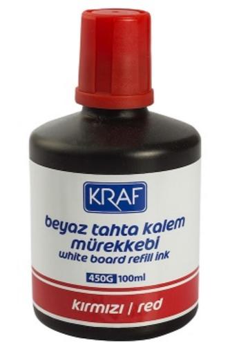 KRAF BEYAZ TAHTA KALEMİ MÜREKKEBİ 100CC 450G KIRMIZI