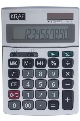 KRAF HESAP MAKİNESİ MASAÜSTÜ 12 HANE HM-130