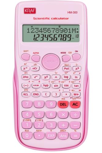 KRAF HM-300PK HESAP MAKİNESİ BİLİMSEL FONKSİYONLU PEMBE