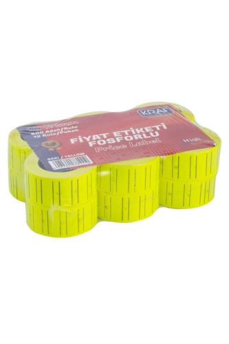 KRAF MOTEX ETİKET 12x21 MM FOSFORLU SARI 12 Lİ