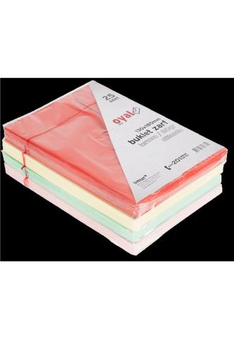 OYAL ZARF BUKLET 114x162 KARIŞIK RENKLİ 80gr.25 li Paket