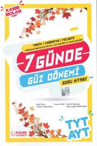 PALME TYT-AYT TCF 7 GÜNDE GÜZ DÖNEMİ SORU KİTABI