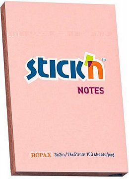 STICKN YAPIŞKANLI NOTES 76x51 mm 100 yp Pastel Pembe