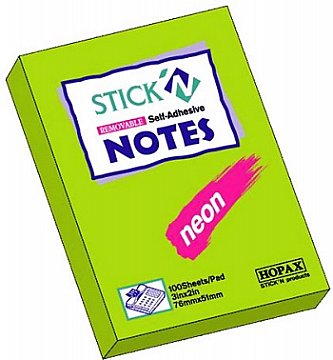 STICKN YAPIŞKANLI NOTES 76X51 NEON 100 yp Yeşil